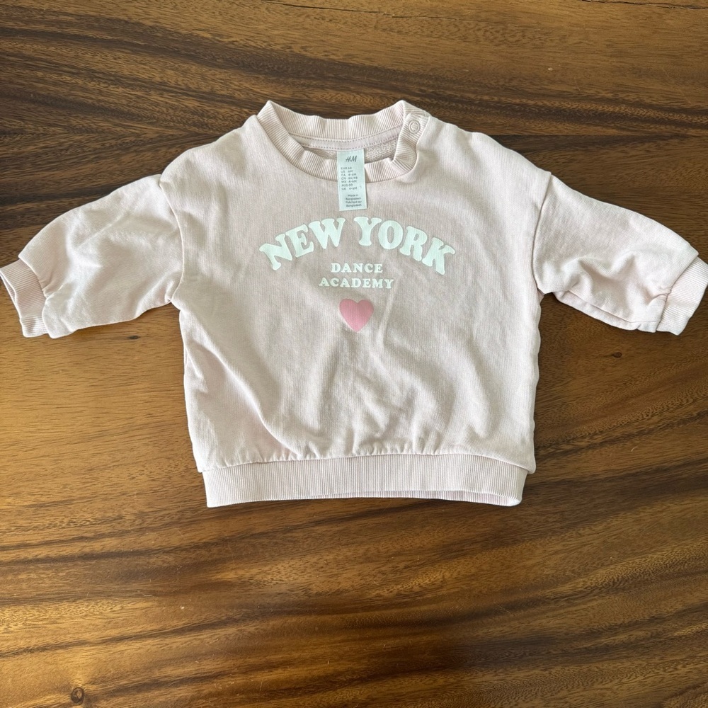 H&M Baby Pink New York Dance Academy Sweatshirt 6M